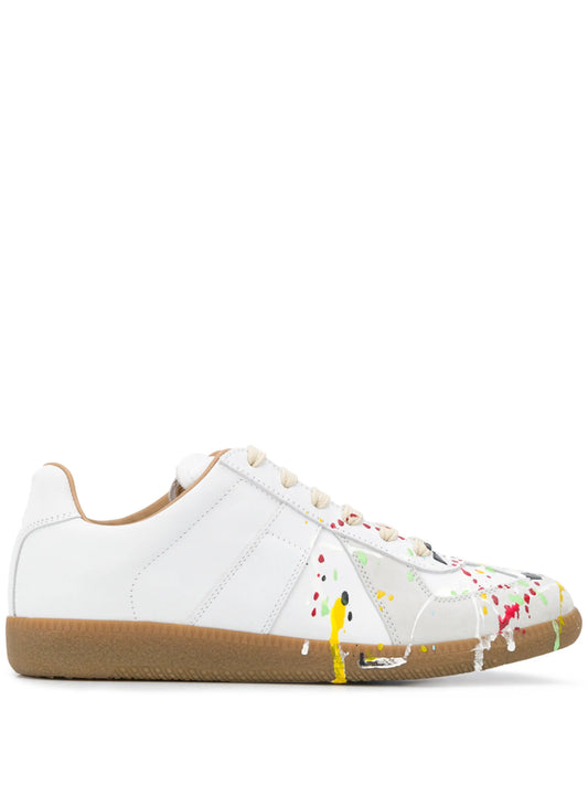 graffiti german army trainers sneakers

retro maison margiela style shoes

luxury suede panelled trainers

leather minimalist sneakers void packaging
