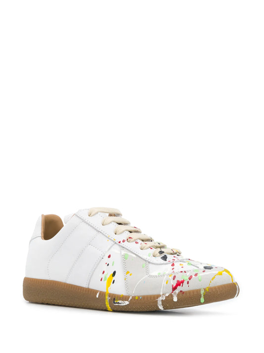 graffiti german army trainers sneakers

retro maison margiela style shoes

luxury suede panelled trainers

leather minimalist sneakers void packaging