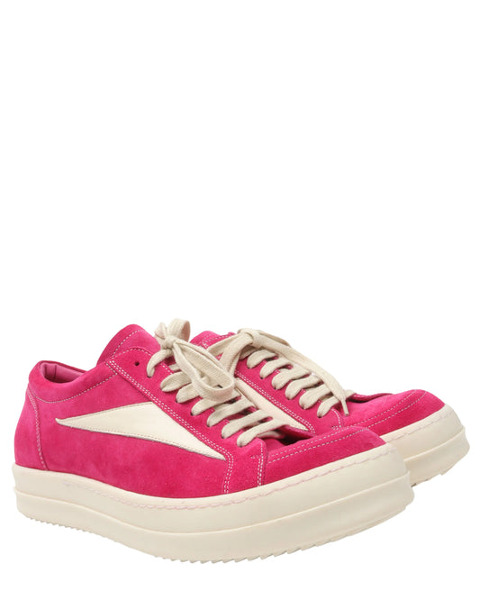 hollywood lace up low sneakers

rick owens vans inspired canvas shoes

acid pink & milk low-top designer sneaker

elongated lace streetwear shoe