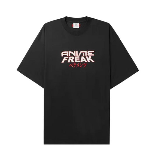 black oversized statement tee
high fashion streetwear shirt
vetements style t-shirt
premium cotton oversized shirt
bold graphic fashion tee