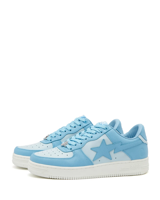 Bape Sta white & light blue low-top sneakers

Bathing Ape glossy patent sneakers

Streetwear star-panel low shoes

Bape-style white & light blue sneakers
