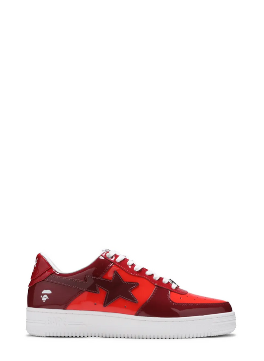 Bape Sta white & red low-top sneakers

Bathing Ape glossy patent sneakers

Streetwear star-panel low shoes

Bape-style white & red sneakers