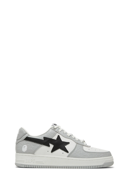 Bape Sta white & gray & black low-top sneakers

Bathing Ape glossy patent sneakers

Streetwear star-panel low shoes

Bape-style white & gray & black sneakers