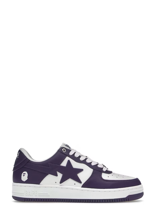 Bape Sta purple & white low-top sneakers

Bathing Ape glossy patent sneakers

Streetwear star-panel low shoes

Bape-style purple & white sneakers