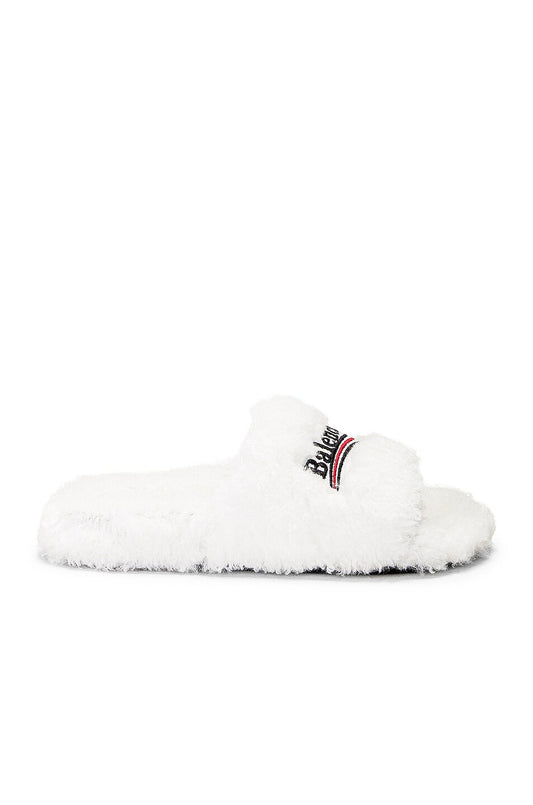 white faux fur luxury slides

plush balenciaga style slippers

fluffy house sandals black

cozy fur-lined streetwear slides