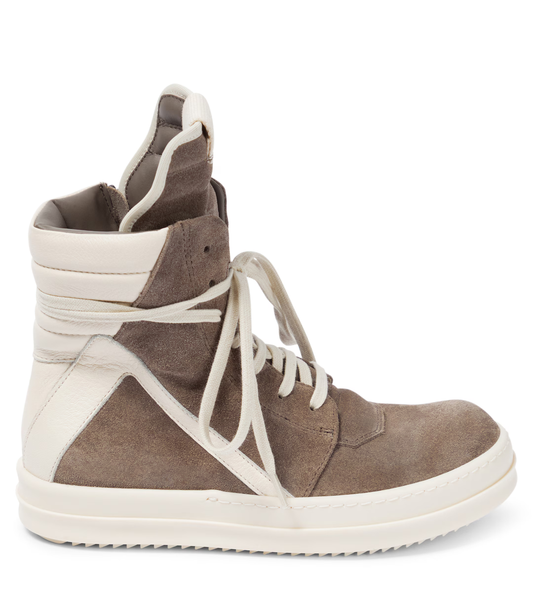 Rick Owens inspired Geobasket high tops

beige & brown leather avant-garde sneakers

chunky streetwear boots high top

beige & brown geobasket replica