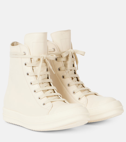 high top punk canvas sneakers

rick owens ramones replica

beige oversized toe sneakers

avant-garde high top shoes streetwear