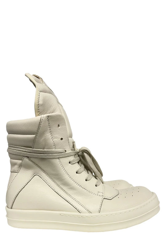 Rick Owens inspired Geobasket high tops

beige leather avant-garde sneakers

chunky streetwear boots high top

beige geobasket replica