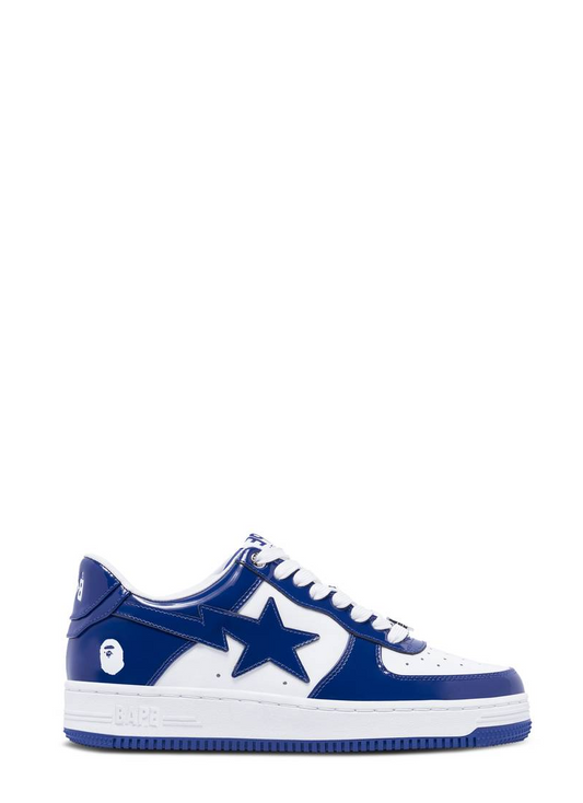 Bape Sta white & blue low-top sneakers

Bathing Ape glossy patent sneakers

Streetwear star-panel low shoes

Bape-style white & blue sneakers