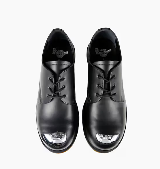 steel toe black leather derby shoes

punk style industrial oxford shoes

black steel cap dress shoes

triple black derby with metal toe

Raf Simons x Dr. Martens Steel Toe Black Leather Shoes