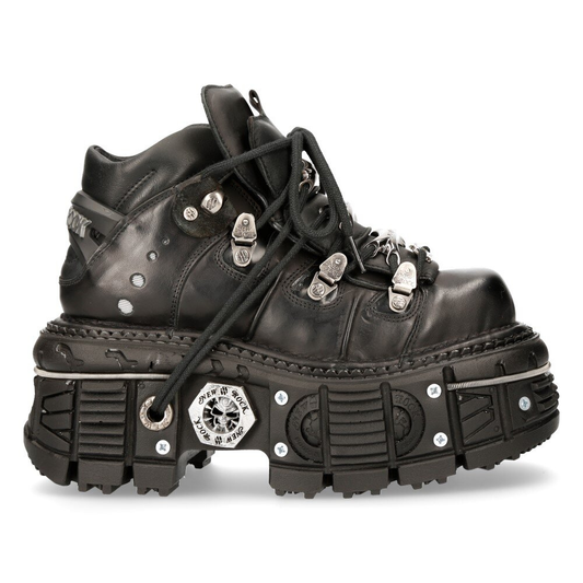 new rock cyberpunk boots

black leather platform goth shoes

metal cyber stompers

chunky alternative unisex boots