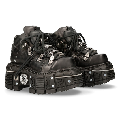 new rock cyberpunk boots

black leather platform goth shoes

metal cyber stompers

chunky alternative unisex boots