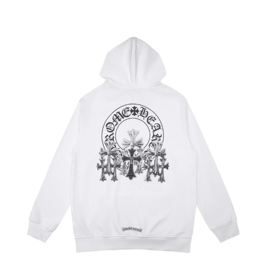 chrome hearts pullover hoodie silver cross

triple cross black hoodie streetwear

gothic luxury hoodie black

designer street hoodie with metallic graphic