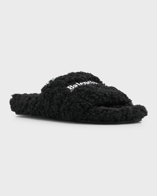 black faux fur luxury slides

plush balenciaga style slippers

fluffy house sandals black

cozy fur-lined streetwear slides