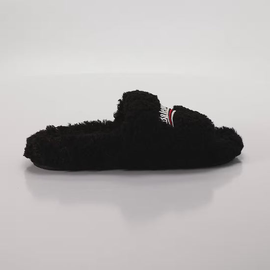 black faux fur luxury slides

plush balenciaga style slippers

fluffy house sandals black

cozy fur-lined streetwear slides